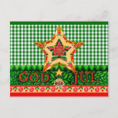 Scandinavische kerst God jul Greetings Feestdagenkaart (Voorkant)