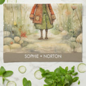 Scandinavische kerst herfst kabouter theedoek (Gevouwen)