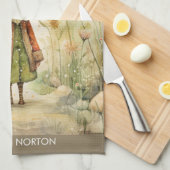 Scandinavische kerst herfst kabouter theedoek (Quarter Fold)