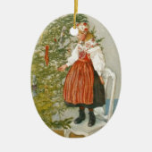 Scandinavische kerst keramisch ornament (Voorkant)