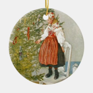 Scandinavische kerst keramisch ornament