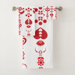 Scandinavische Kerst Moderne Rosemaling Patroon Bad Handdoek