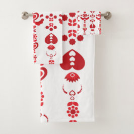 Scandinavische Kerst Moderne Rosemaling Patroon Bad Handdoek