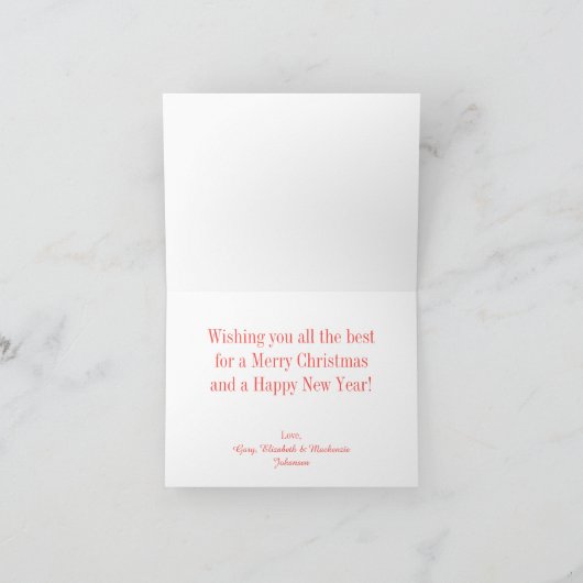 Scandinavische Kerst Monogram Vakantie Kaart (Binnen)