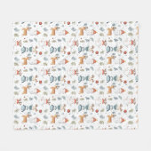 Scandinavische Kerst – Nordic Winter Snowman Fleece Deken (Voorkant (Horizontaal))