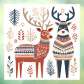 Scandinavische kerst rendieren venster vastklampen raamsticker (Vel 3)