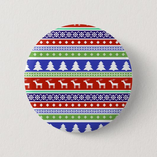 scandinavische kerst ronde button 5,7 cm (Voorkant)