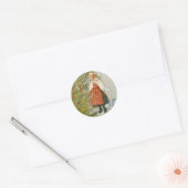 Scandinavische kerst ronde sticker (Envelop)