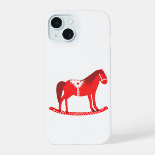 Scandinavische Kerst Schommelpaard iPhone 15 Case