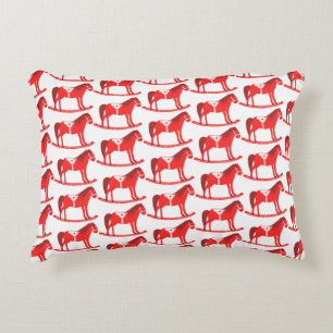 Scandinavische kerst schommelpaard patroon accent kussen