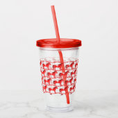 Scandinavische kerst schommelpaard patroon acryl drinkbeker (Links)