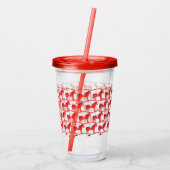 Scandinavische kerst schommelpaard patroon acryl drinkbeker (Achterkant)