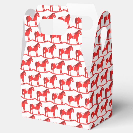 Scandinavische kerst schommelpaard patroon bedankdoosjes (Geopend)