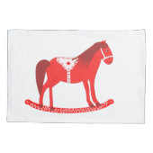 Scandinavische kerst schommelpaard patroon kussensloop (Achterkant)