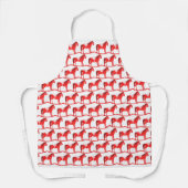 Scandinavische kerst schommelpaard patroon schort (Voorkant)