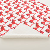 Scandinavische kerst schommelpaard patroon sherpa deken (3/4)