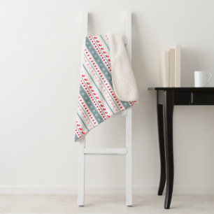 Scandinavische kerst sherpa deken