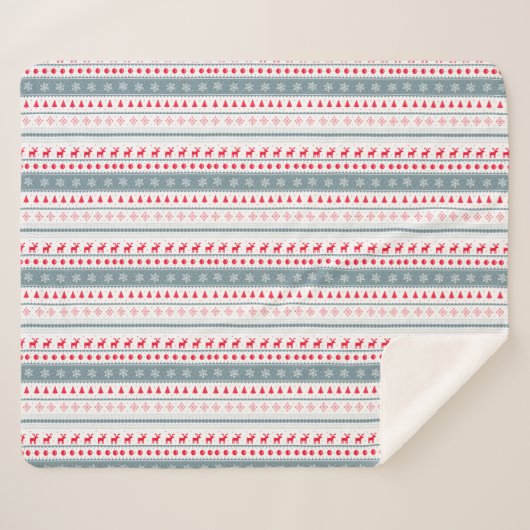 Scandinavische kerst sherpa deken (Voorkant (horizontaal))