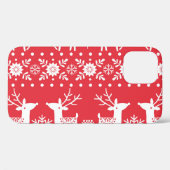 Scandinavische Kerst: Sneeuwvlokken & Herten Case-Mate iPhone Case (Achterkant (horizontaal))