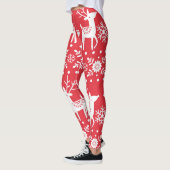 Scandinavische Kerst: Sneeuwvlokken & Herten Leggings (Links)