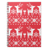 Scandinavische Kerst: Sneeuwvlokken & Herten Notitieboek (Voorkant)