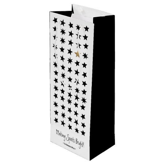 Scandinavische kerst thema wijn geschenk tas wijn cadeautas (Achterkant Gekanteld)