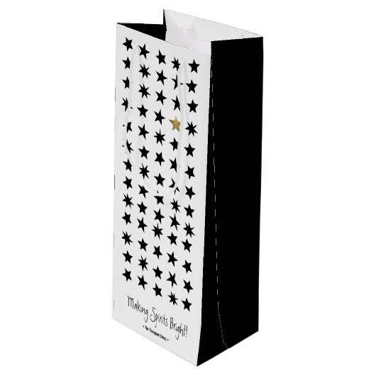 Scandinavische kerst thema wijn geschenk tas wijn cadeautas (Voorkant Gekanteld)