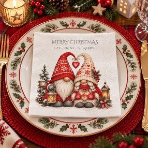 Scandinavische Kerst Tomte Koppel Vakantiefeest Servet