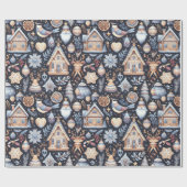 Scandinavische Kerst Volks Kunst Cadeaupapier (Vlak)