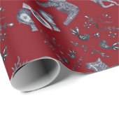 Scandinavische kerst volkskunst cadeaupapier (Rol Hoek)