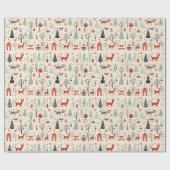  Scandinavische kerst volkskunst Cadeaupapier (Vlak)