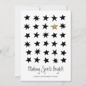 Scandinavische Kerst Zwart Gouden Ster Foto Kaart (Voorkant)