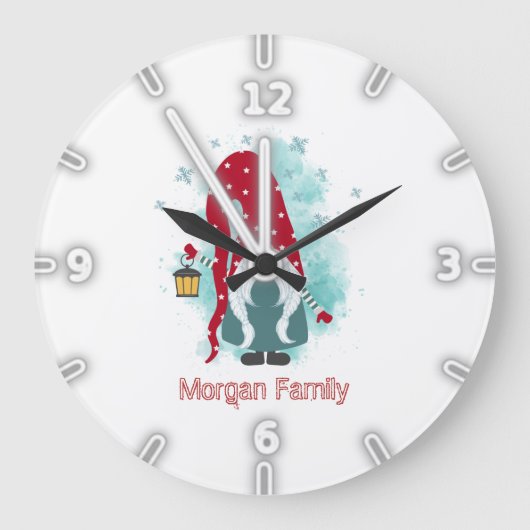 Scandinavische kerstaven van de nowflakes grote klok (Voorkant)