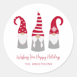 Scandinavische kerstavond ronde sticker