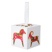 Scandinavische kerstbeker kubus ornament (Voorkant hoekig)