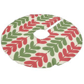 Scandinavische kerstbladeren in Retrokleuren Imitatie Linnen Kerstboom Kleed (Gekanteld)