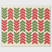 Scandinavische kerstbladpatroonpatronen cadeaupapier (Vlak)