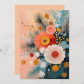 Scandinavische kerstbloem feestdagenkaart (Voorkant / Achterkant)