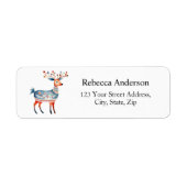 Scandinavische Kerstbloemen & rendieren Retour Etiket (Voorkant)