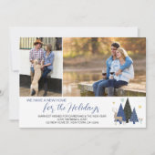 Scandinavische Kerstbomen 2 Foto Nieuw Adres Feestdagenkaart (Voorkant)