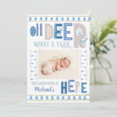 Scandinavische kerstbomen Blue 3 Aankondiging (Staand voorkant)