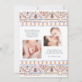 Scandinavische kerstbomen Boho 3 Foto Holiday Birt Aankondiging (Achterkant)