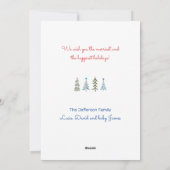 Scandinavische kerstbomen doodle feestdagenkaart (Achterkant)