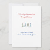 Scandinavische kerstbomen doodle feestdagenkaart (Achterkant)