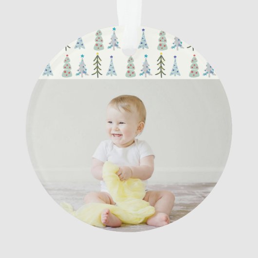 Scandinavische kerstbomen foto ornament (achterkant)