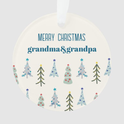 Scandinavische kerstbomen foto ornament (voorkant)