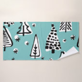 Scandinavische kerstbomen: graphics. badhanddoek (Badhanddoek)
