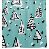 Scandinavische kerstbomen:  graphics. douchegordijn (Voorkant)