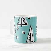 Scandinavische kerstbomen: graphics. koffiemok (Voorkant links)