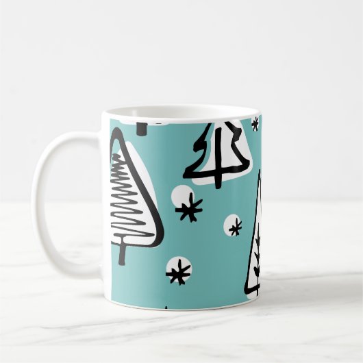 Scandinavische kerstbomen: graphics. koffiemok (Links)